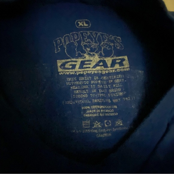 Popeye Gun Show Mens T Shirt Blue Size XL Lightweight Large Graphic Bold Design - Picture 4 of 7